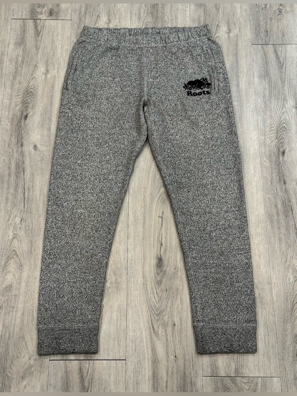 Roots Casual Salt & Pepper Heather Grey Unisex Zipper Pocket Sweatpant Joggers